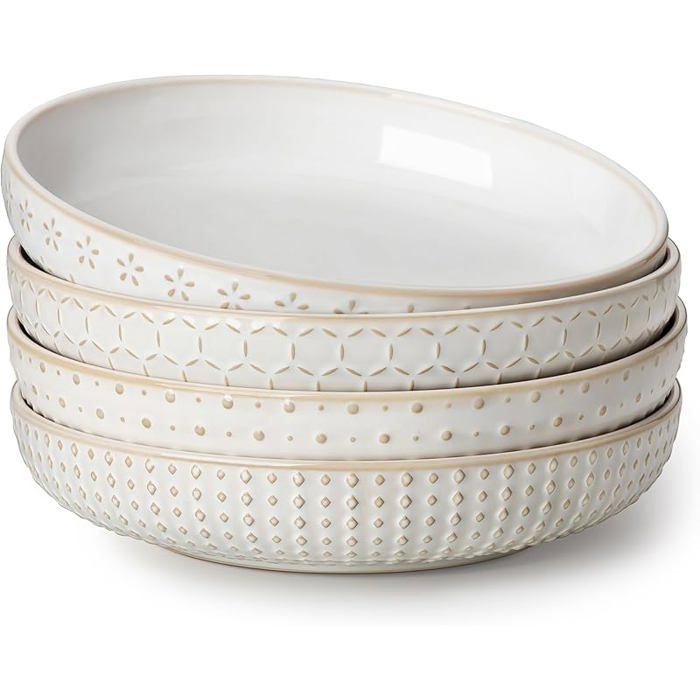 Grande Assiette Creuse en Grès 1570 ml Bols à Pâtes Beige 24cm Bols à Soupe Assiette Salade Lot de 4 Bo CLASSE PREPA GRANDES ECOLES