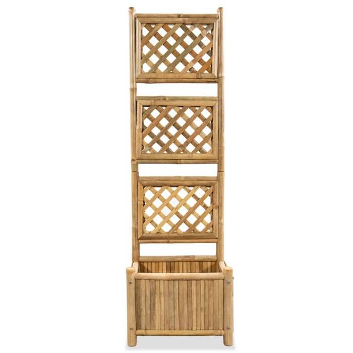 Bac à fleurs surélevé avec treillis 40 cm - vidaXL - bambou - 40 x 30 x 135 cm - résistante aux intempéries - résistant à leau qrc1