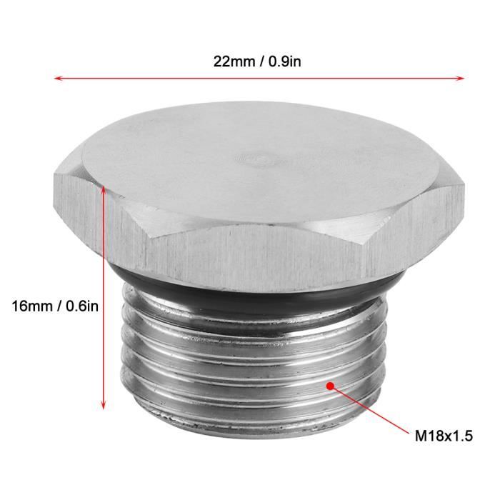 Obturateur M12x1.25mm Pour Capteur D'Oxygène O2 - Bouchon Sonde Lambda Voiture Et Moto