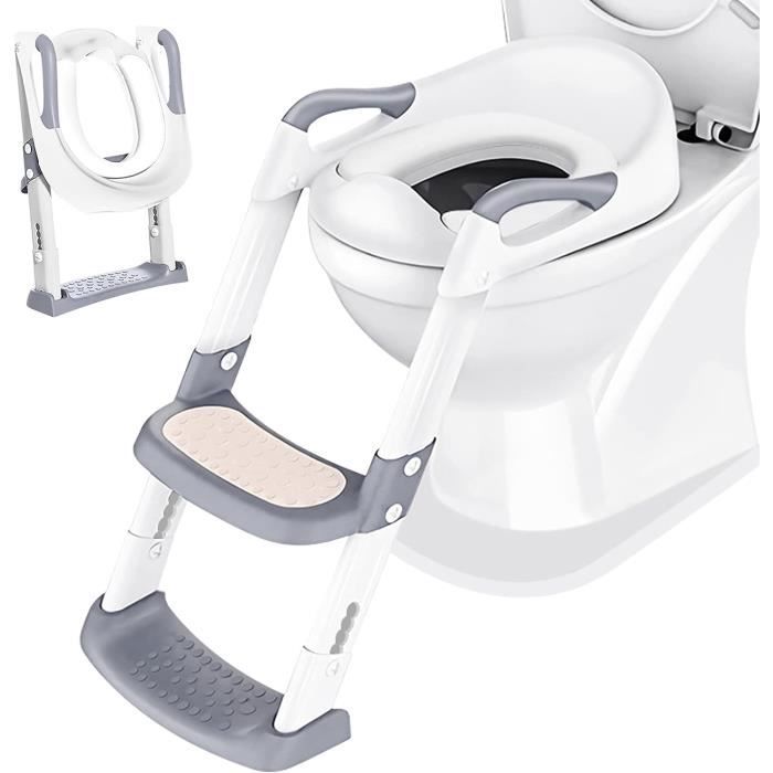 Bébé de Siege Reducteur avec Marche - Rehausseur Chaise Toilettes - Pliable Petit Enfants Siège pour Garcon Fille - Propreté Apprent