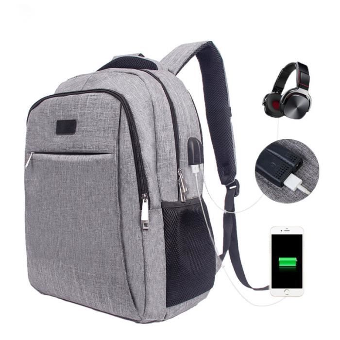 Sacs A Dos Pour Ordinateur Portable Sac A Dos Scolaire College Avec Le Port De Remplissage D Usb Resistant A L Eau Gris Achat Vente Sac A Dos 1346284665184 Cdiscount