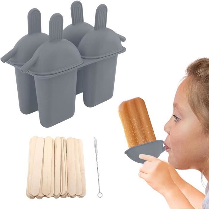 Lot de 10 moules à glace en silicone - Avec entonnoir pliable et support de nettoyage - 100 % silicone alimentaire - Sans BPA - Pour enfants, adultes (vert