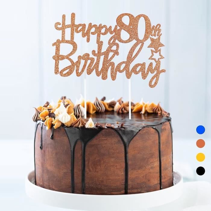 Decoration Gateau Anniversaire 80 Ans,Happy Birthday Cake Topper, Cupcake  Topper Pour Décorer Gâteau D'Anniversaire Fête Pou[u1072] - Cdiscount Maison