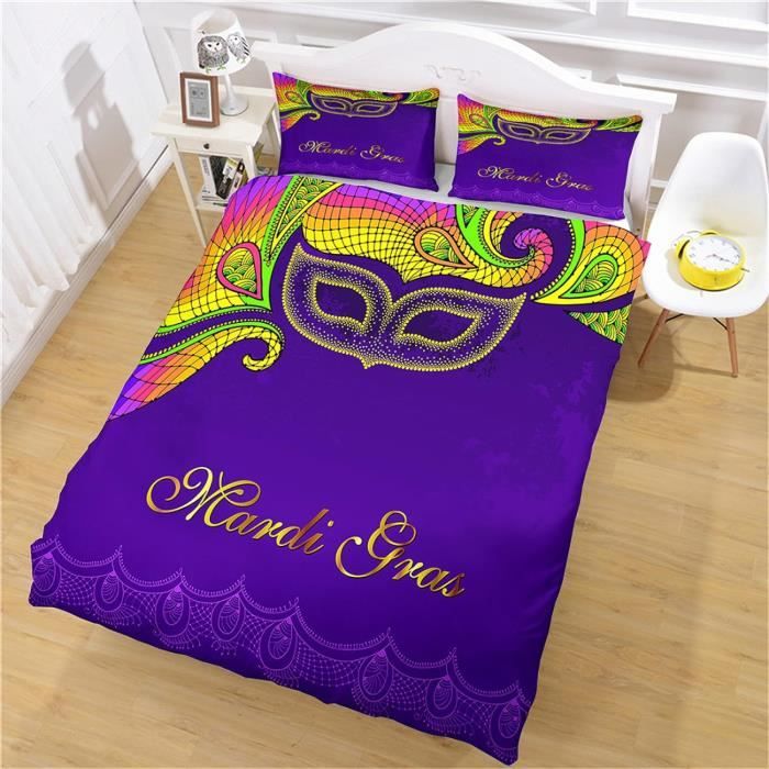 Housse De Couette, Violet Dessin Animé Danse 200X200Cm 3 Pièces Parure