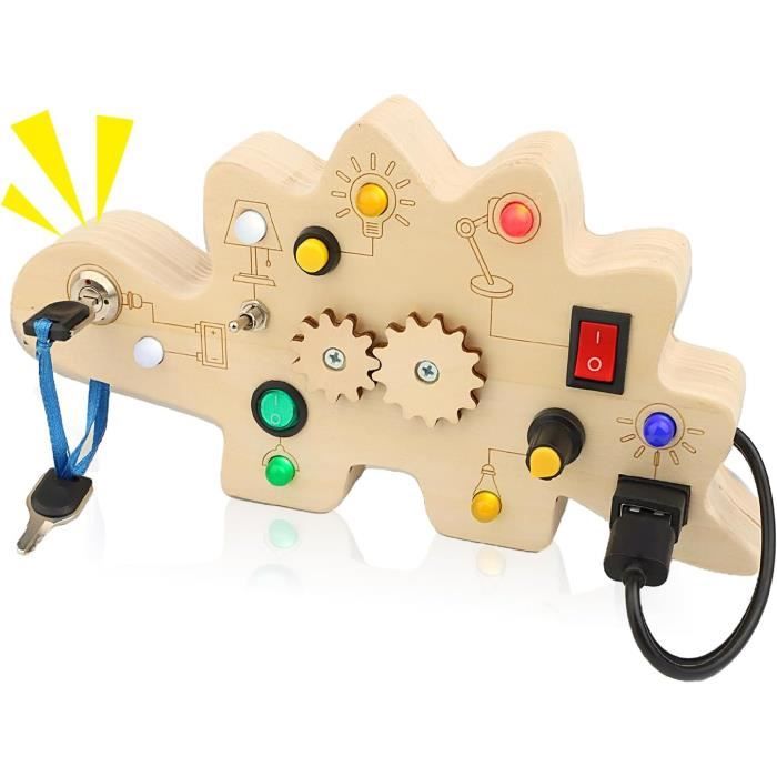 Carehabi Tableau Montessori Busy Board,Jouet Sensoriel éducatif pour Bébé 1 2 3 4 Ans,Tableau d'activités Electroniques avec 6 Interrupteurs,14 Lumières LED pour Cadeau de Noël et d'anniversaire Carehabi Tableau Montessori Busy Board,Jouet Sensoriel éducatif pour Bébé 1 2 3 4 Ans,Tableau d'activités Electroniques avec 6 Interrupteurs,14 Lumières LED pour Cadeau de Noël et d'anniversaire