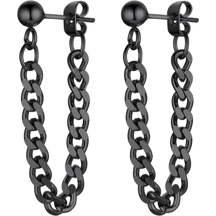 BOUCLE D OREILLE 1pc Clip-on Anneau Chaîne Maillons-Boucles D'oreilles