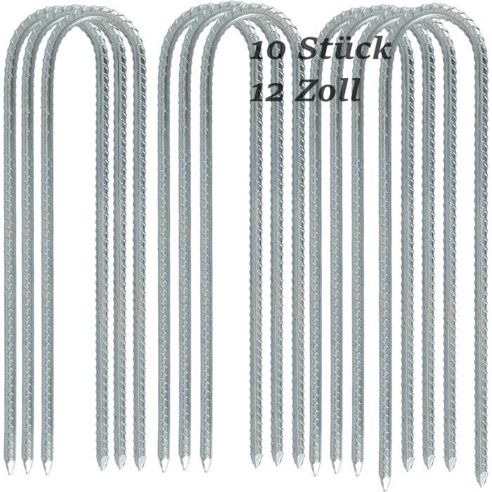 Lot De 4 Piquets D'Ancrage Galvanisés Robustes – Fixation Sol Pour Balançoires, Cabanes & Jeux Enfants !