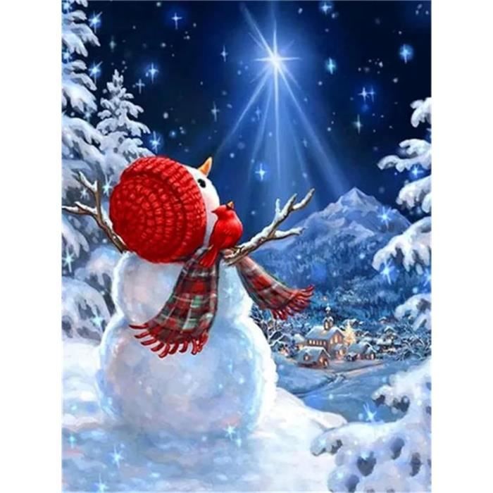 Diamond Painting Noël 40x30 CM, 5D DIY Peinture Diamant Noel Paysage