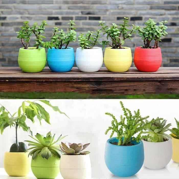 Lot De 4 Mini Pots De Fleurs Colorés à Suspendre Pour Balcon Ou Jardin