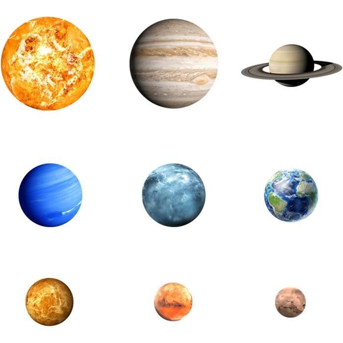 Stickers Muraux Système Solaire Fluorescents – Planètes & Étoiles Lumineuses, DIY Chambre Enfant, Plafond, Porte, Décor Éducatif