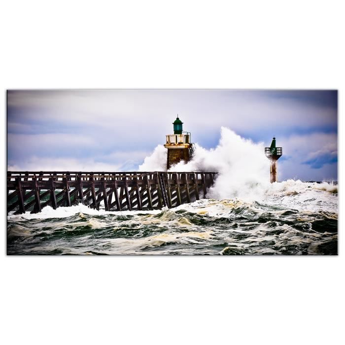 tableau deco paysage estacade de capbreton declina 100x50 multicouleur cdiscount maison