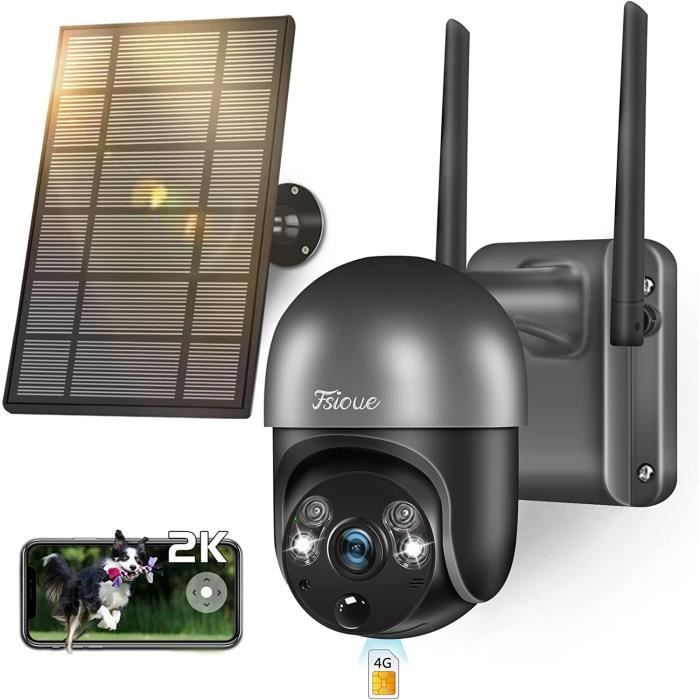 2K 3G/4G LTE Caméra de Sécurité Extérieure, Solaire