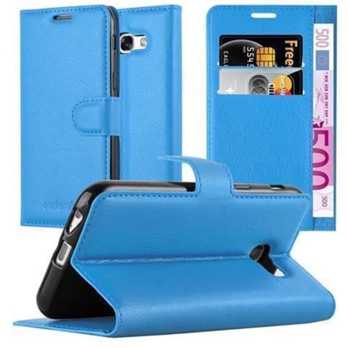Coque Portefeuille Pour Nokia 3 (2017) - Fermoir Magnétique, Stand, Fente Carte, Couleur Bleu Foncé