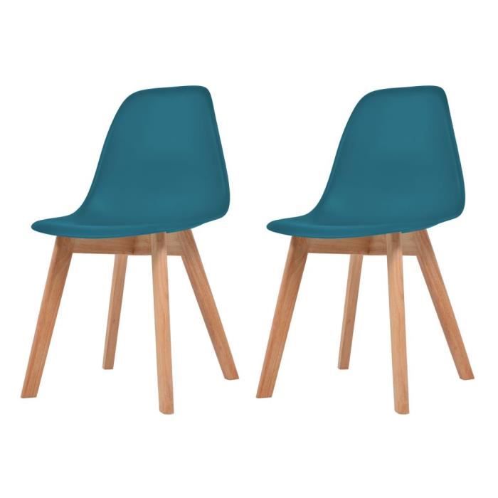 chezoe® economique 2 pcs chaises de cuisine haut de gamme turquoise plastique,size:46,5x47,5x83 cm 2wap7w