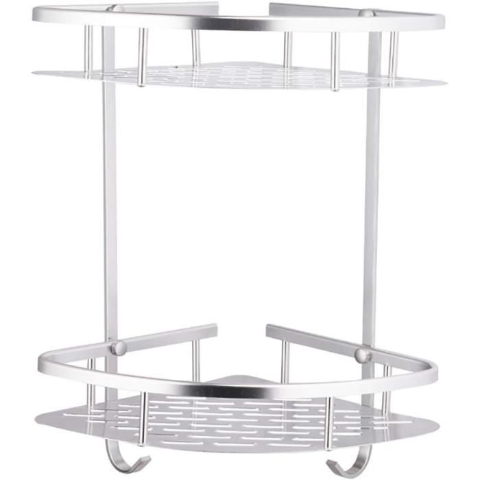 2En1 Étagère Douche Inox Brossé Angle Allie Design & Fonction-Tablette