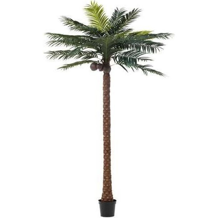 Très grand palmier artificiel et 4 noix de coco 350 cmx190 cmx190 cm Vert