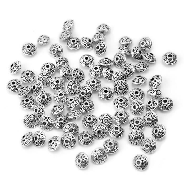 lot de 25 perles  7 mm en argent tibétain