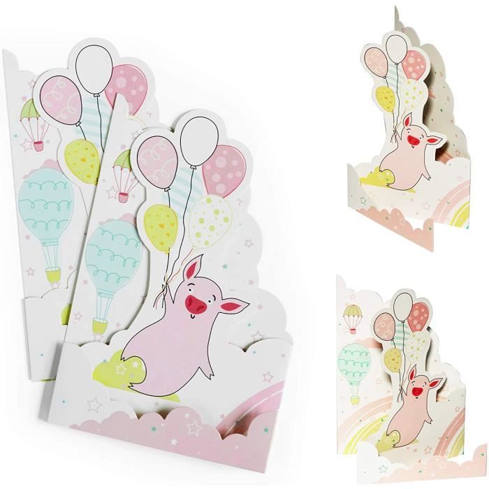 X009 Lot De 2 Cartes D Anniversaire Pour Enfants Et Jeunes Carte D Anniversaire Avec Cochon Et Ballons Carte De Vœuxbon D Ach 264 Cdiscount Beaux Arts Et Loisirs Creatifs