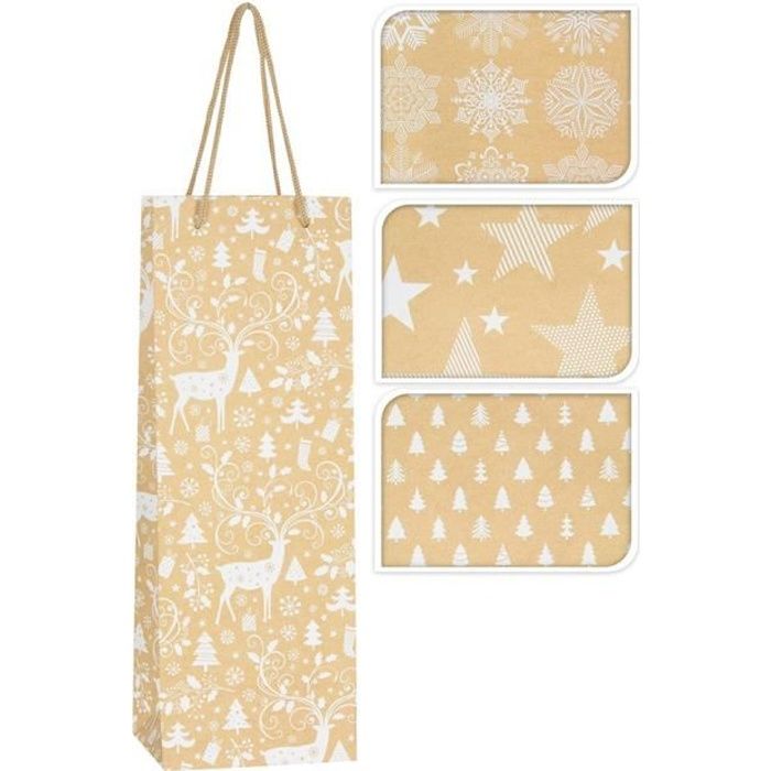 Anawakia Lot de 10 sacs en papier kraft pour bouteilles de vin ou de champagne 11 x 9 x 35 cm