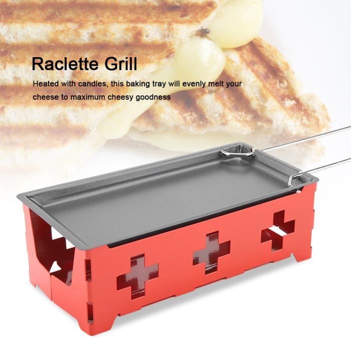 Plateau De Cuisson Raclette Portable En Bois Antiadhésif Avec 2 Spatules - Fromage Fondu En 3 Minutes Sans Électricité