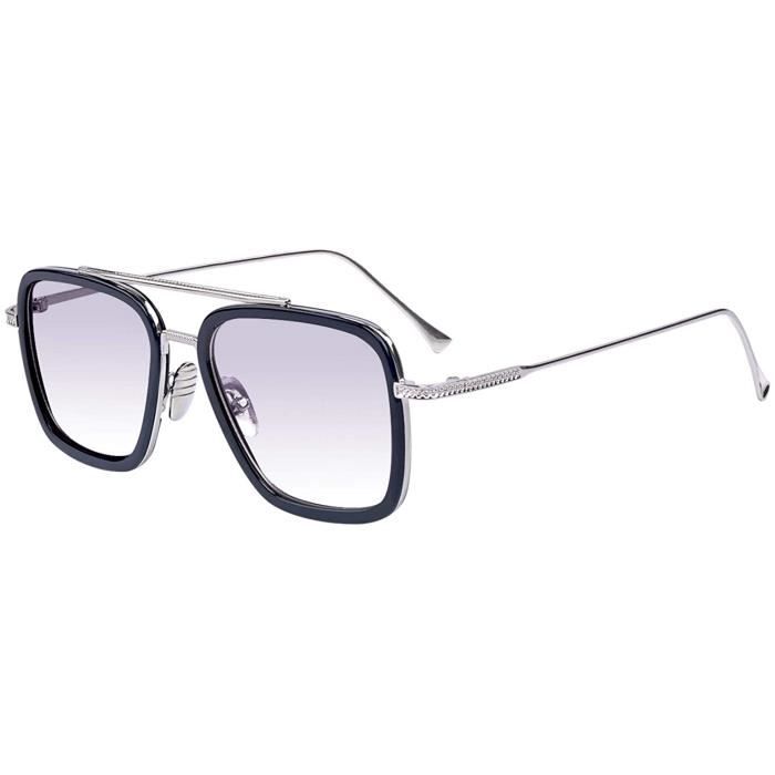Lunettes de soleil Vintage Square Iron Man Lunettes Tony Stark pour hommes et femmes N913 Bleu 3 Achat Vente lunettes de soleil Neuf Cdiscount
