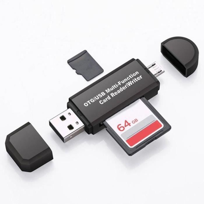 VINGVO Lecteur de carte Lecteur / graveur de carte multifonction OTG / USB pour PC Micro SD / SD / TF et téléphones mobiles