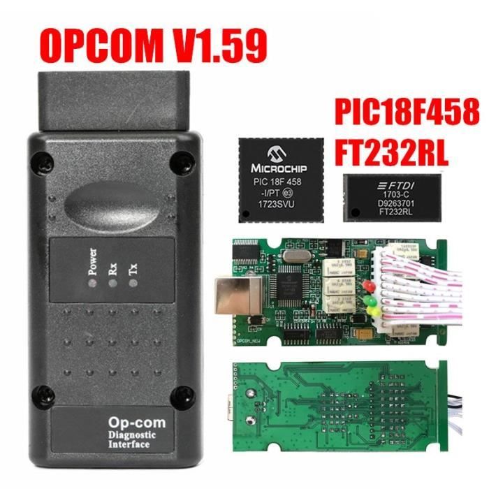 OPCOM – Firmware 1.99 1.95 1.78 1.70 1.65 PIC18F458 FTDI puce CAN-BUS lecteur de Code, pour Opel OP COM V1.59
