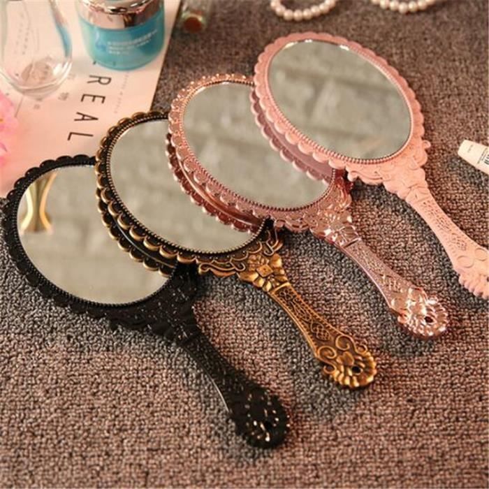 Miroir de Maquillage de Vanité en Bois, Miroir de Table avec Retourne à