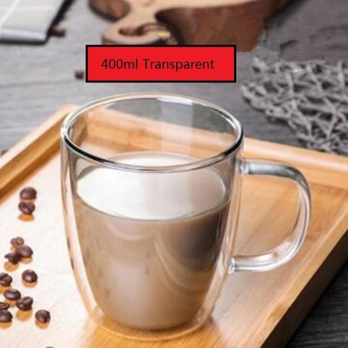 Lot De 6 Tasses à Café En Verre Double Paroi - Isolées Avec Poignée - 100 Ml