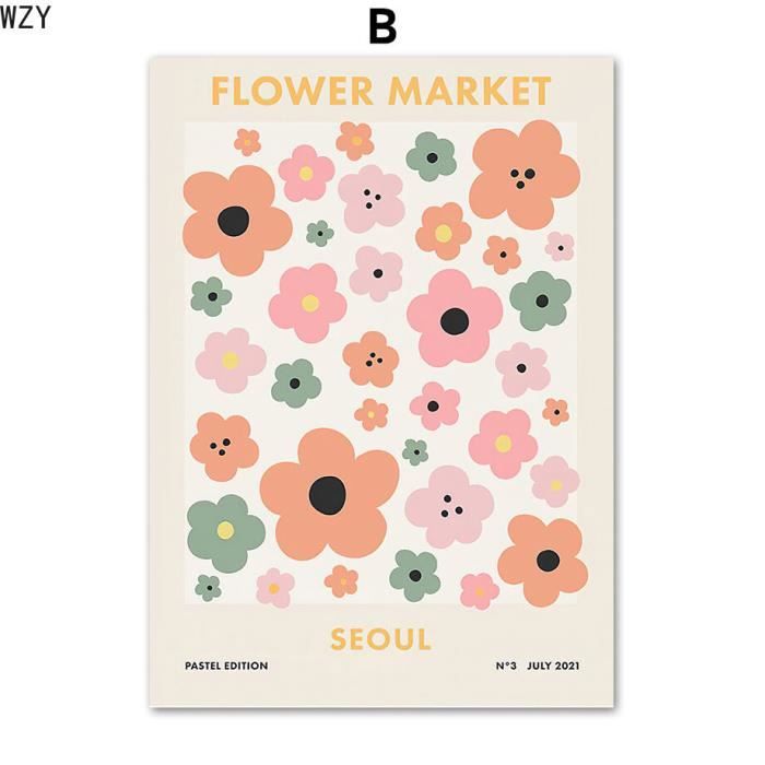 Tableau - Matisse - Marché de fleurs - Toile pastel - 60x80cm