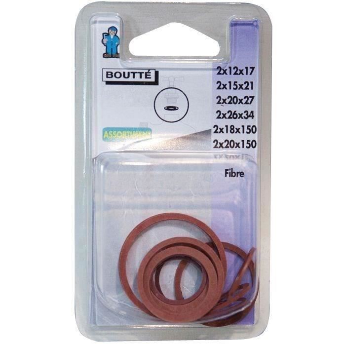 Joint fibre pour tête de robinet - assortiment - lot de 12
