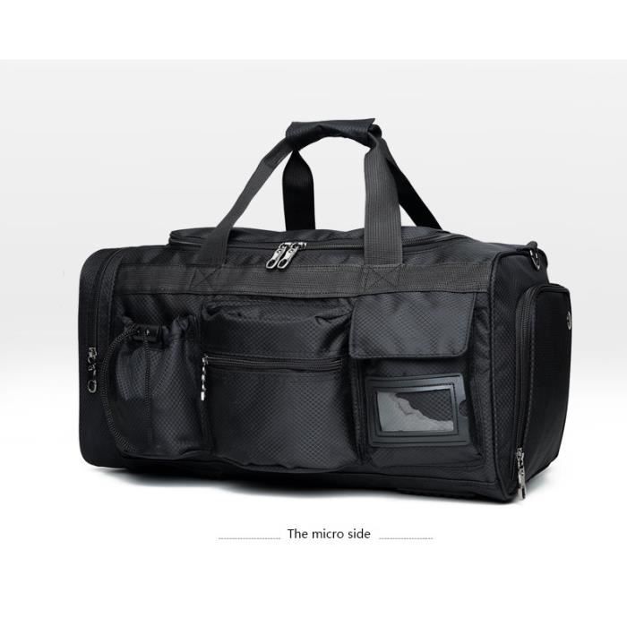 Sac De Sport/gym En Cuir Noir – Love Leather – Voyage/sport – Unisexe – Neuf