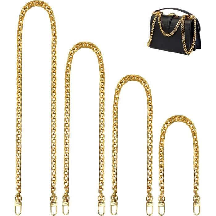 Lot 4 Chaînes Sac Bandoulière Métal Doré - 40 Cm, 60 Cm, 100 Cm, 120 Cm - Remplacement Élégant Pour Sacs à Main, Dos, Épaule