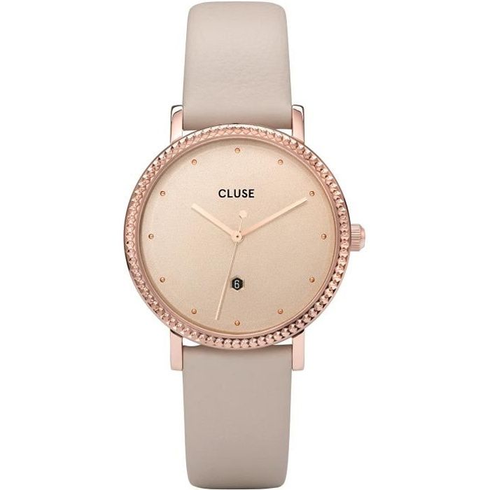 Cluse Le Couronnement Femme 33mm Bracelet Cuir Beige Quartz Montre CL63006  , - Achat/vente montre - Cdiscount