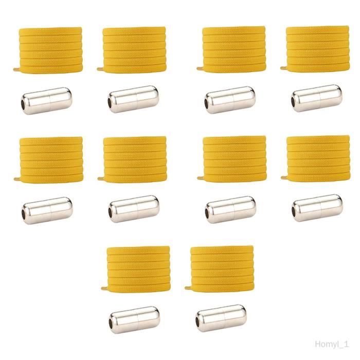 Biped LACES - 2 Paires De Lacets Élastiques Avec Fermoir Métallique - Sans Nœud, Pour Chaussures De Sport, Running - Ovales 4,5 Mm, Blanc