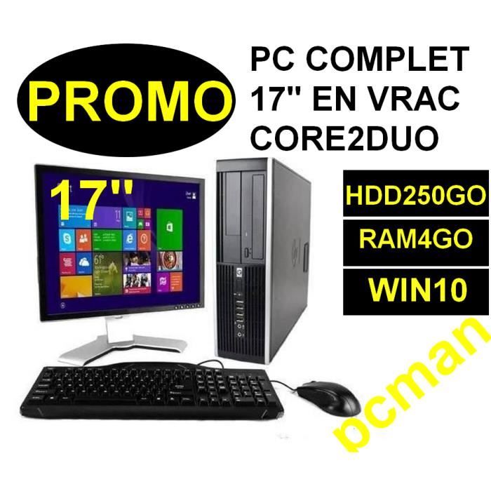 Ordinateur de Bureau complet avec clavier écran 17 démarrage 250 Go HDD 4 Go RAM Windows 10 pro - vue 2