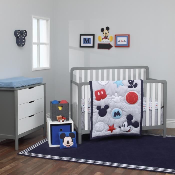 Garniture Berceau Disney Amazing Mickey Mouse 3 Piece Nursery Crib Bedding Set Fz0la Cdiscount Puericulture Eveil Bebe