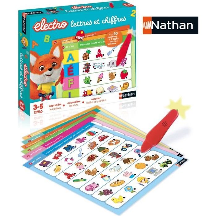 Jeu éducatif électronique - NATHAN - Electro Lettres et Chiffres - Pour  enfants de 3 ans et plus - Multicolore