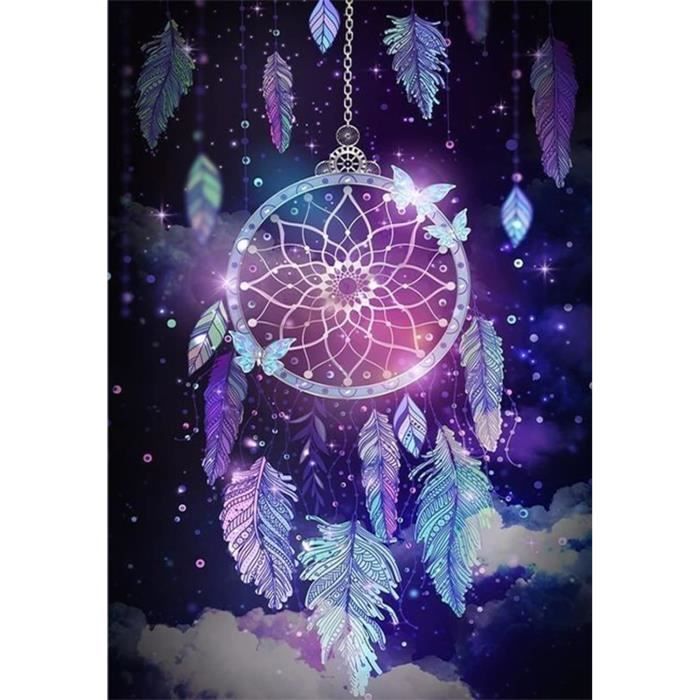 Kit Diamond Painting Papillon Attrape-Rêves - 90 X 45 Cm - 5D Strass à Coller - Art DIY Adulte - Cadre Non Inclus