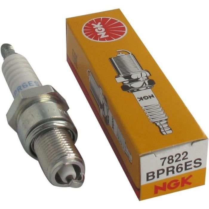 NGK BPR6ES - Lot De 4 Bougies D'Allumage Pour Scooters, Motos & Quads - 14mm Filetage - Résisteur 5kΩ - 6