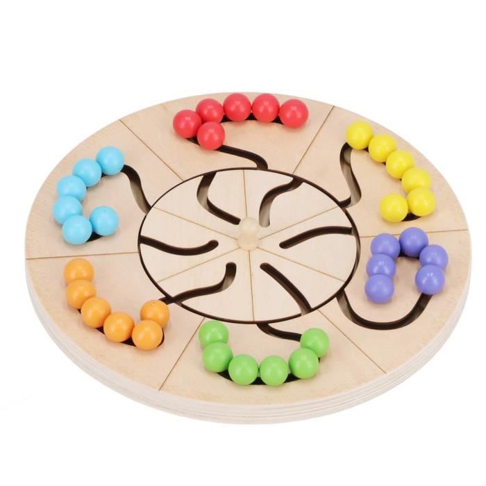 Jeu de labyrinthe de tri magnétique en bois - VGEBY - Couleurs et chiffres - Jouet éducatif pour