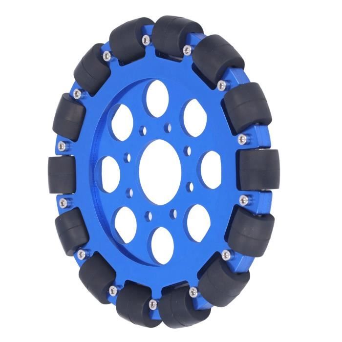 Roue Omnidirectionnelle Double 38 Mm – Alliage Aluminium – 8 Rouleaux PU – Moyeu Métallique – Pour Robot/cart