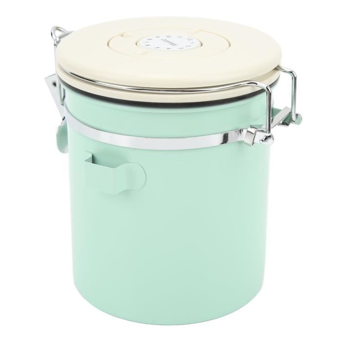 Boîte à Café Hermétique, Grand Récipient à Café En Acier Inoxydable Scell Avec Valve Co2 Et Cuill Re Pot De Rangement 16 Oz Pour Conserver Les Haricots Le Sucre