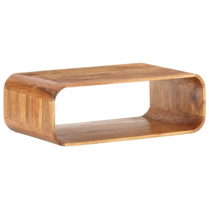 Table basse - FYDUN - 90x50x30 cm - Bois dacacia massif - Style vintage - Assemblage non requis
