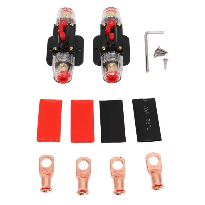 Disjoncteur 10A Réinitialisable 12V/24V Voiture - Protection Audio - Remplacement Fusible - Manuel Reset