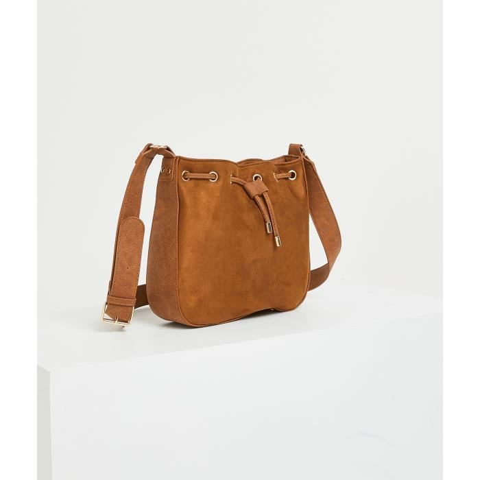GRAIN DE MALICE Sac seau en nubuck femme Camel Cdiscount Bagagerie Maroquinerie