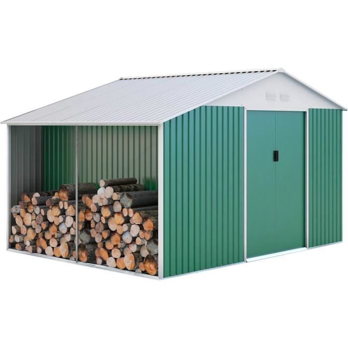 Abri De Jardin Metal Rosas 10 85 M Avec Abri Buche Achat Vente Abri Jardin Chalet Abri Buche Rosas 10 85 M Cdiscount