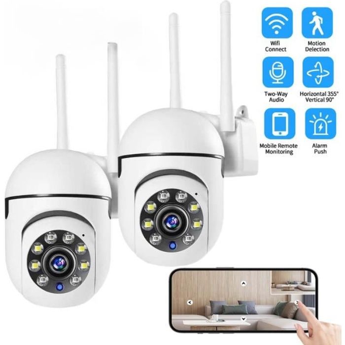 Caméra 2K 3MP Wifi Surveillance vidéo à domicile Protection de sécurité IP  Moniteur bébé intérieur Webcam sans fil AI Suivi Vision nocturne