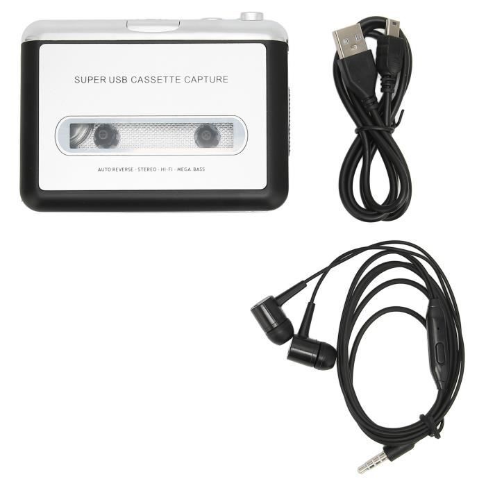 HURRISE Lecteur cassette portable convertisseur USB MP3 CD