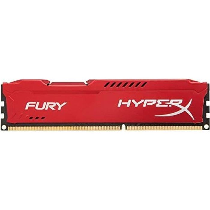 Mémoire RAM Kingston HyperX Fury 8 Go DDR3 1600 MHz CL10 Rouge
